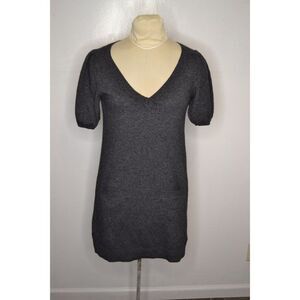 Madewell Wallace Women's Medium Grey Wool/Cashmere Blend V Neck Sweater Dress
